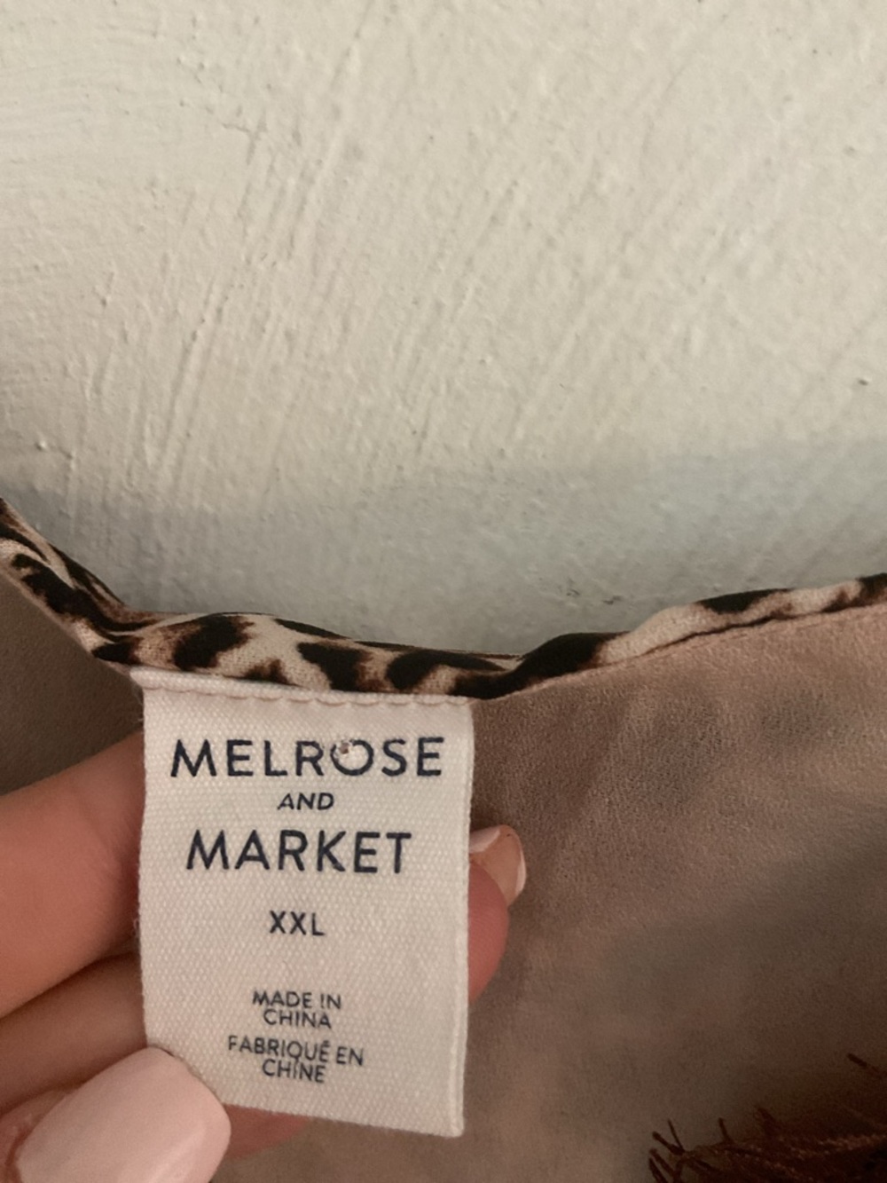 Melrose and Market Leopard Print Lace Trim Cami Size XXL Brown/Tan/Black - Picture 6 of 8